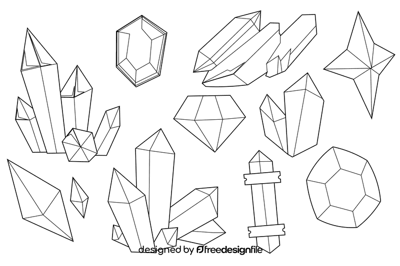Crystal black and white vector