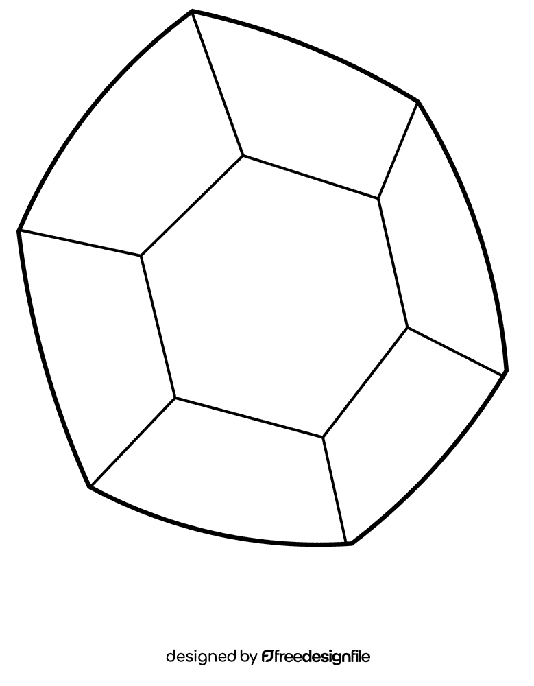 Crystal gem black and white clipart