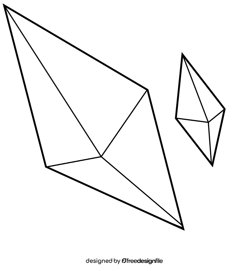 Crystal ruby black and white clipart