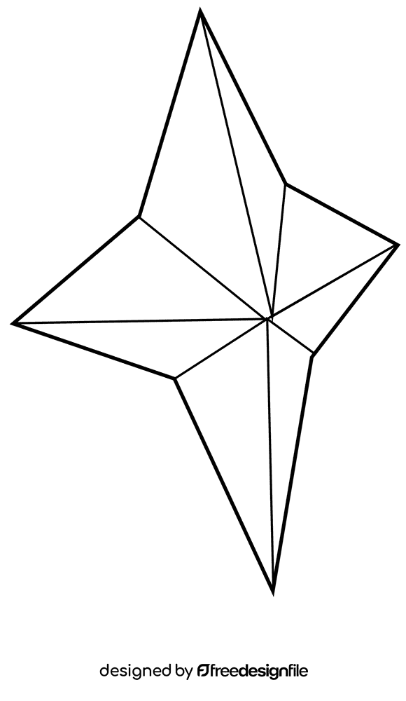 Crystal star black and white clipart