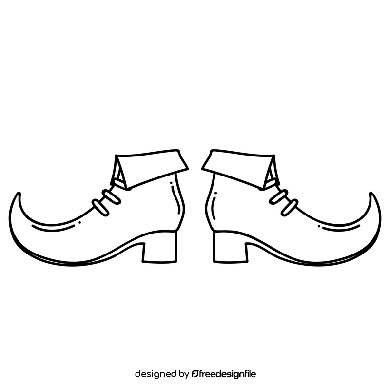 Leprechaun shoes drawing black and white clipart