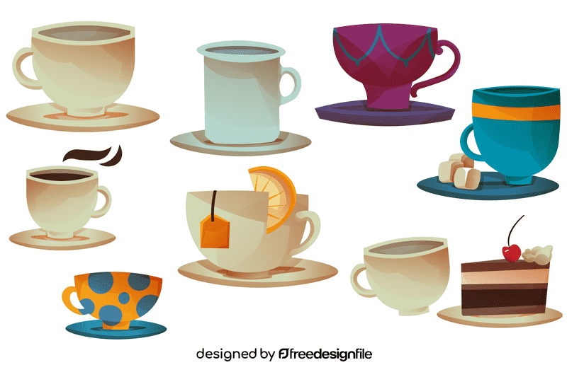 Cup and saucer vector