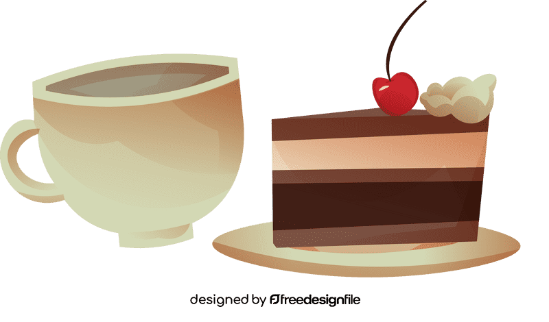 Cup and saucer cake clipart