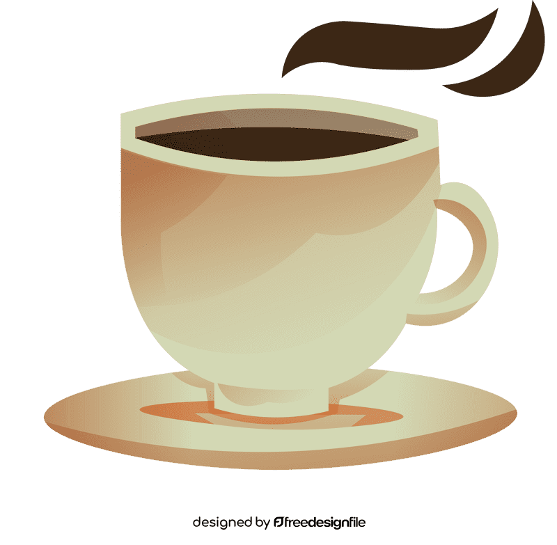 Cup and saucer coffee clipart