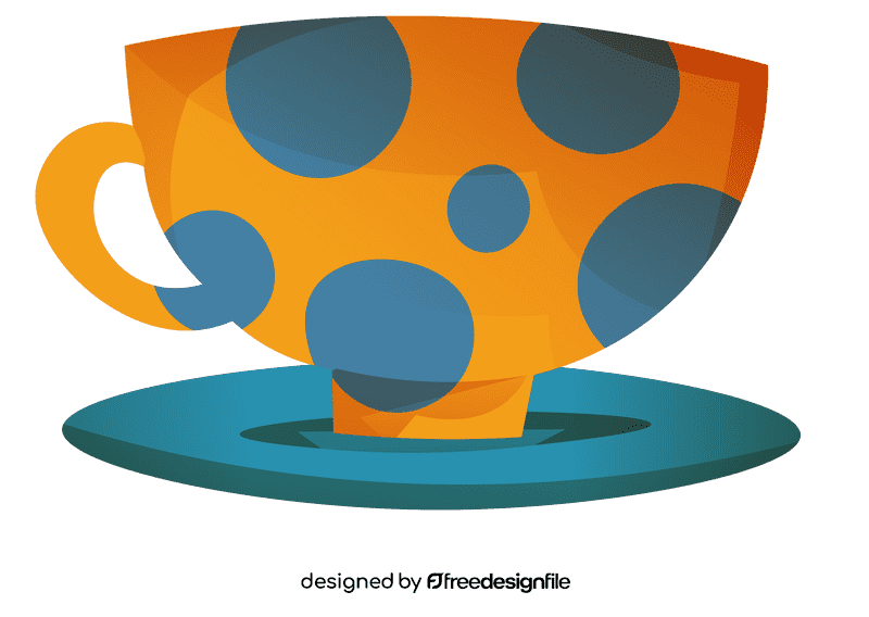 Cup and saucer stains clipart