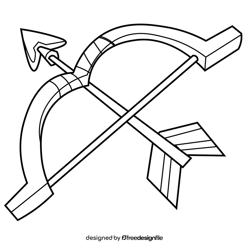 Cupid bow black and white clipart