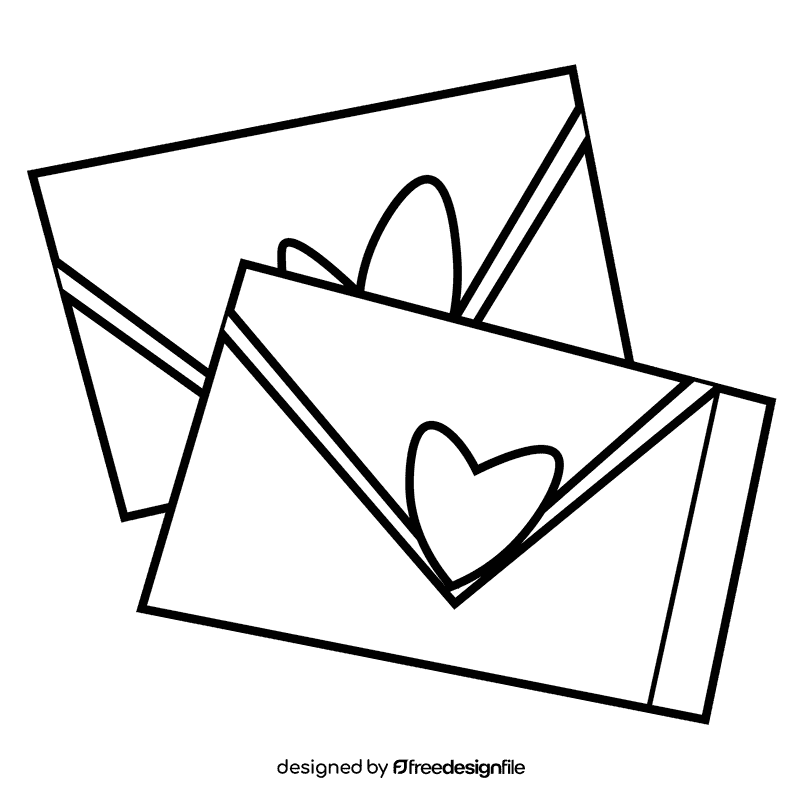 Cupid letters black and white clipart