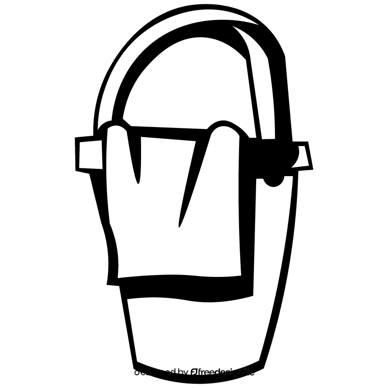 Custodian bucket black and white clipart
