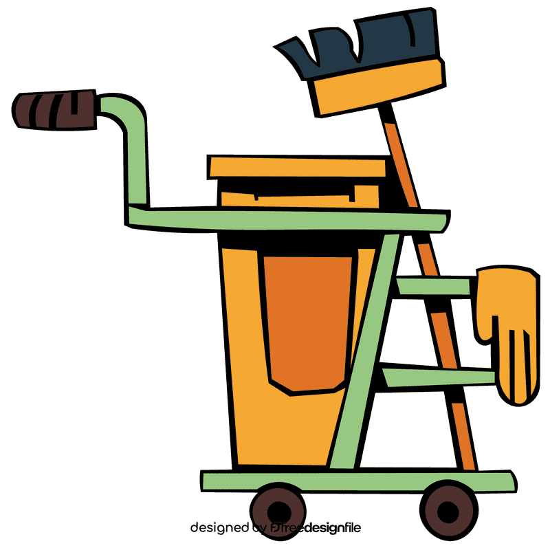 Custodian cart clipart