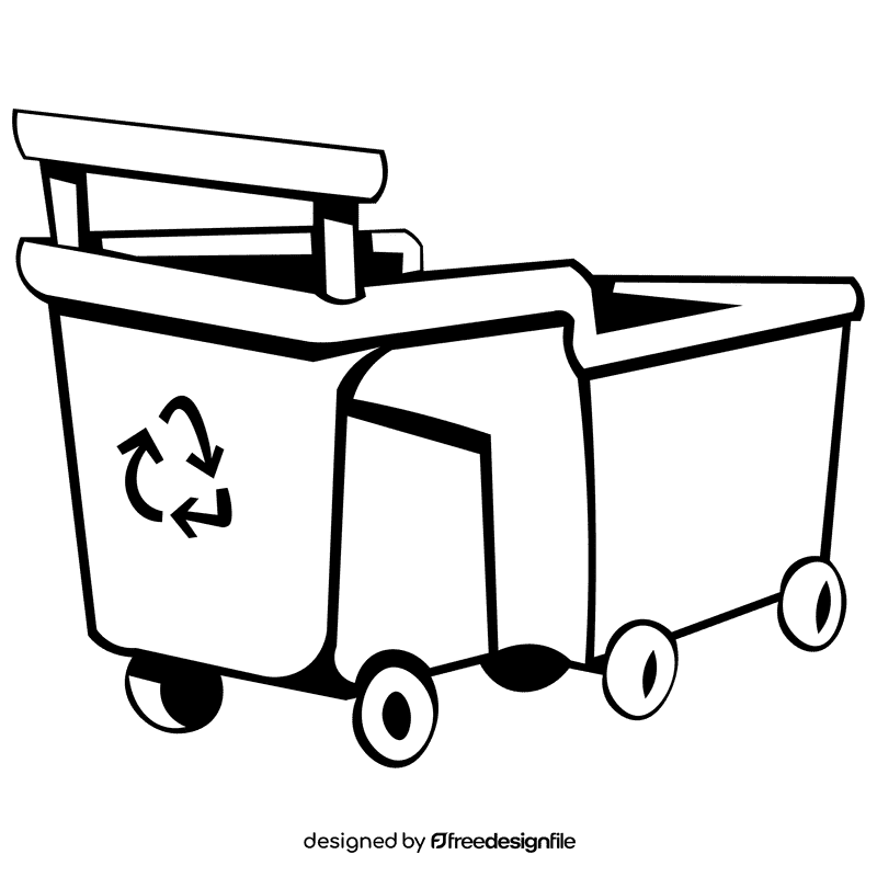 Custodian cart black and white clipart