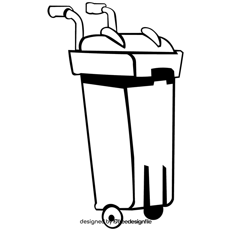 Custodian dumpster black and white clipart