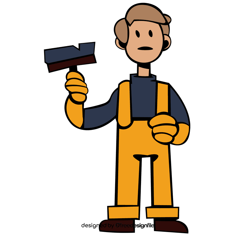 Custodian character brush clipart