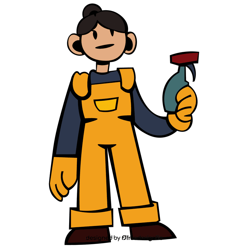 Custodian character spray clipart
