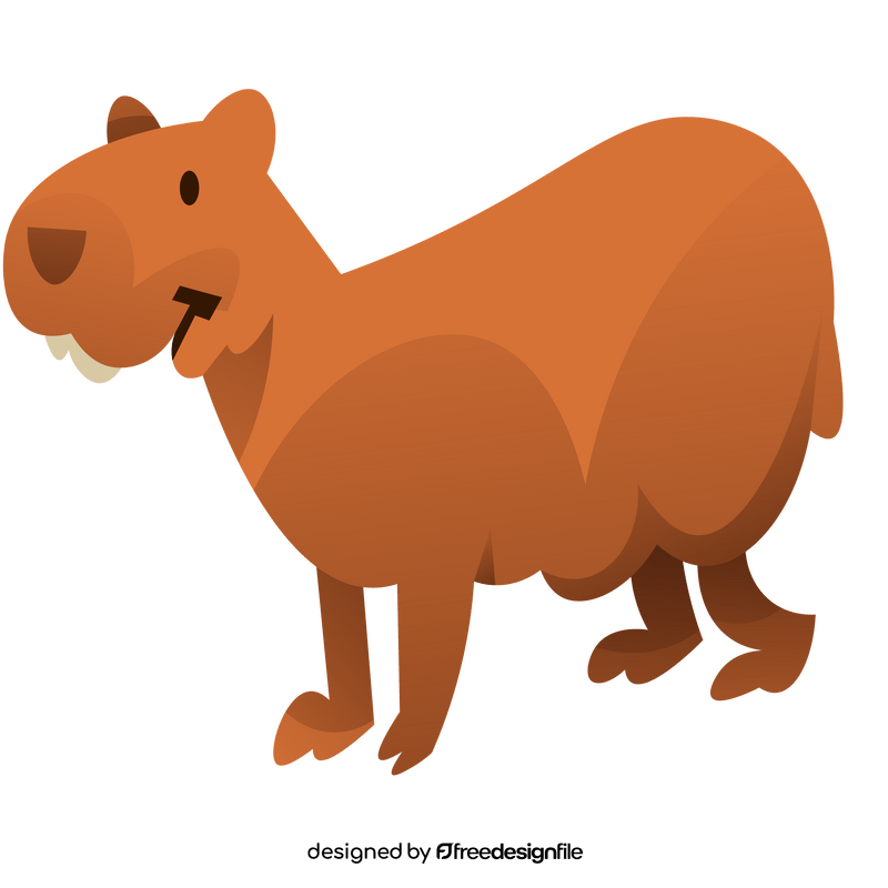 Capybara cartoon clipart