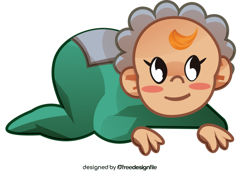 Cute baby crawl clipart