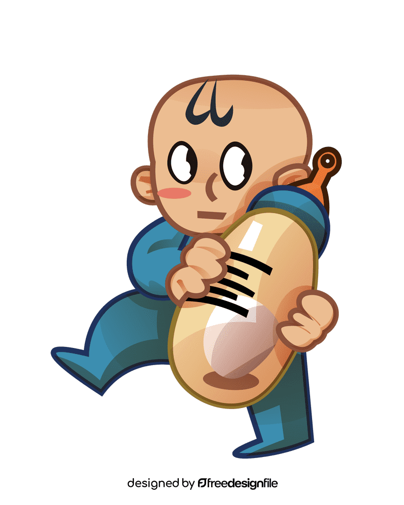 Cute baby milk clipart