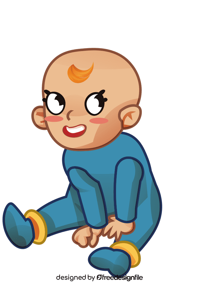 Cute baby sit clipart