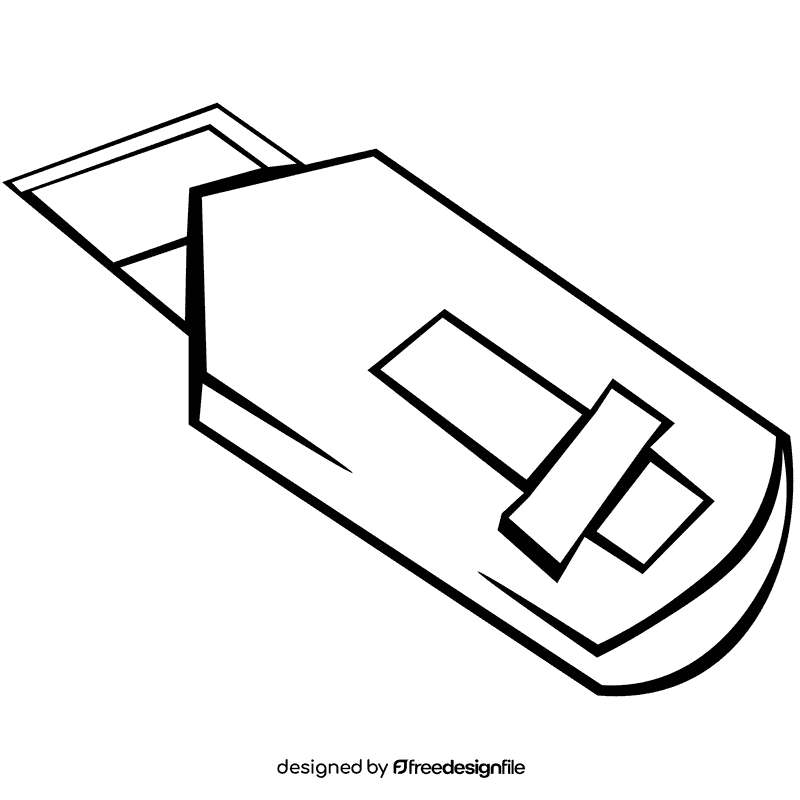 Cutter short black and white clipart