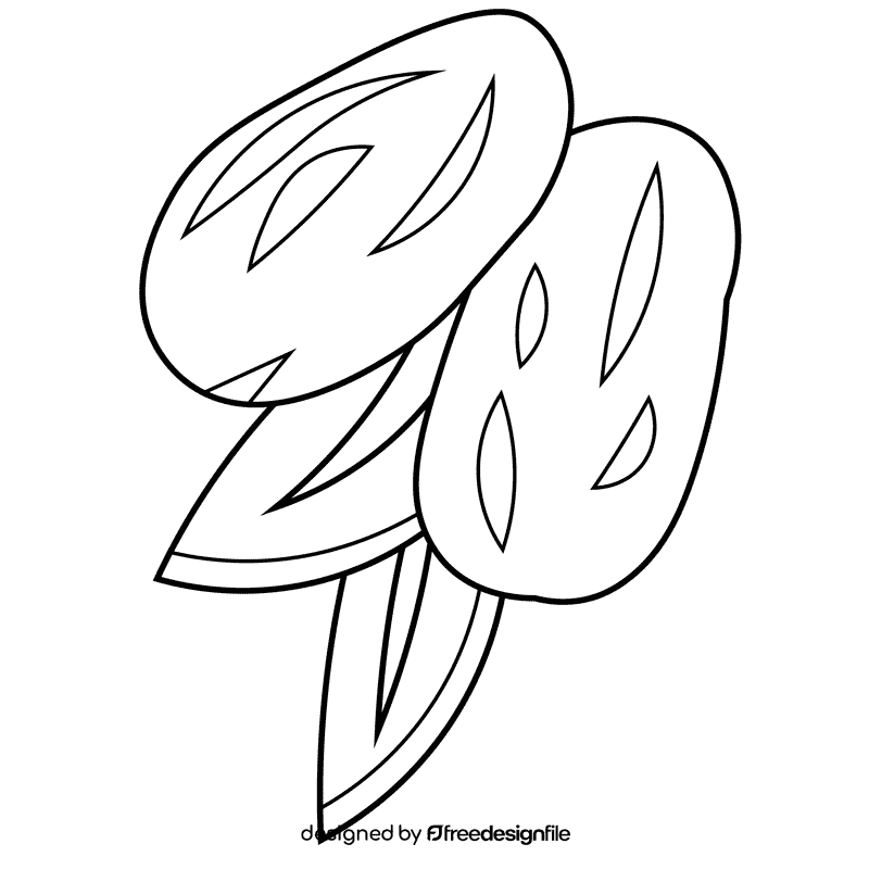 Dates double black and white clipart