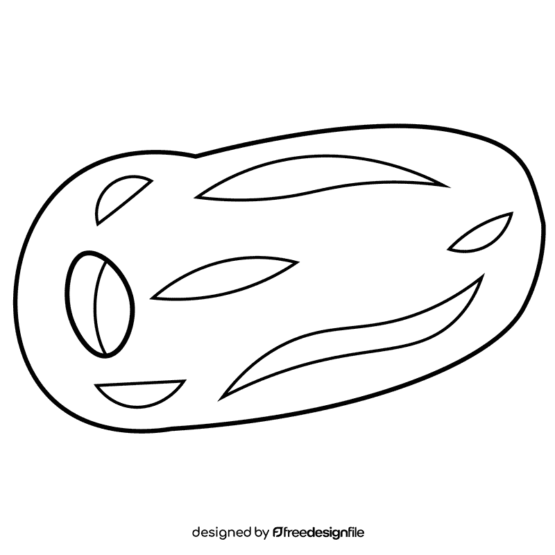 Dates fruit black and white clipart