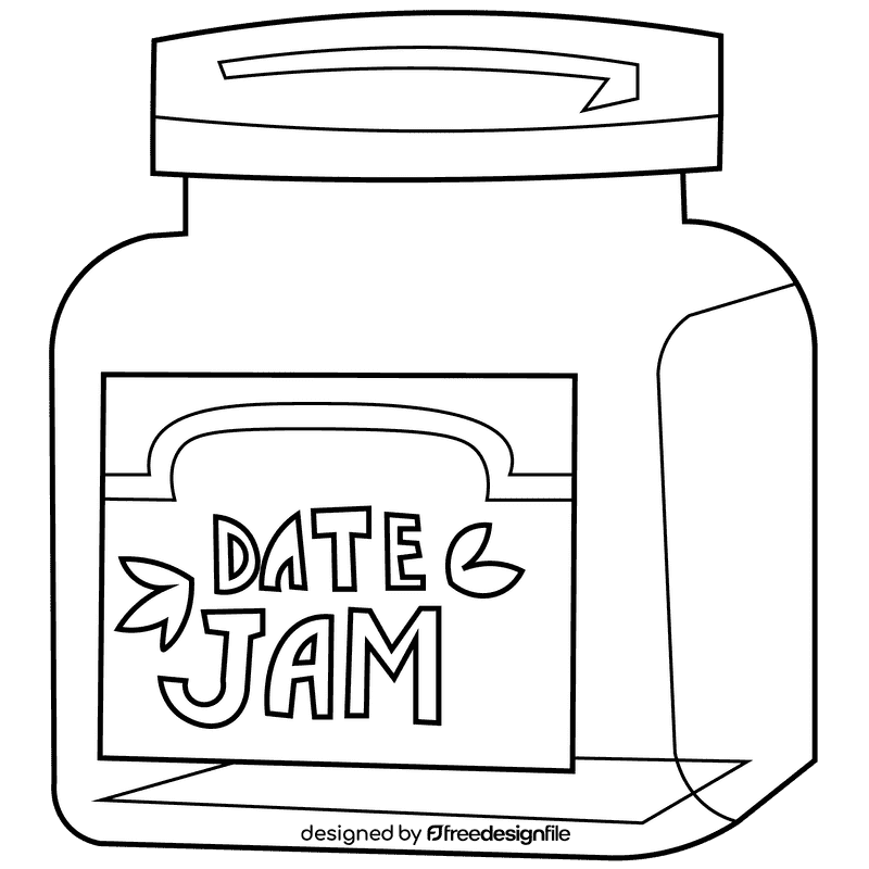 Dates jam black and white clipart