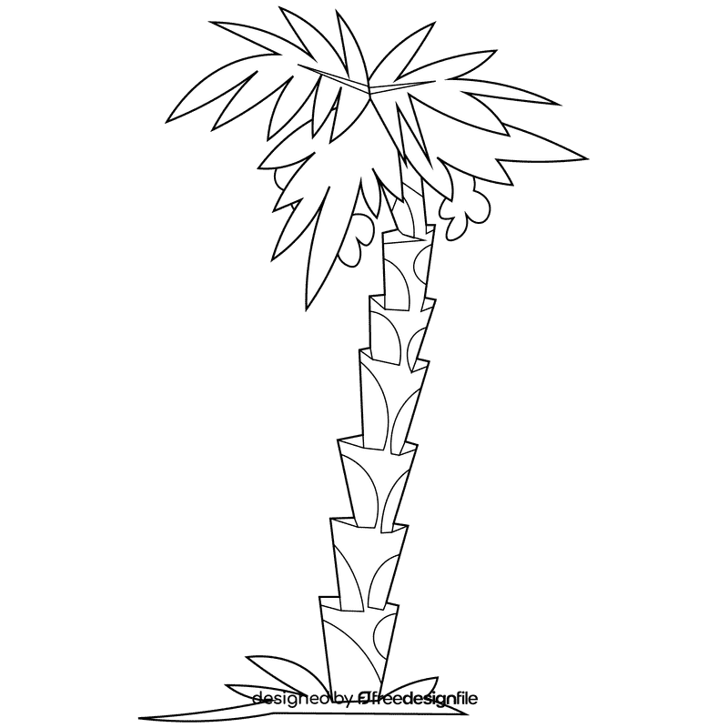 Dates palm black and white clipart