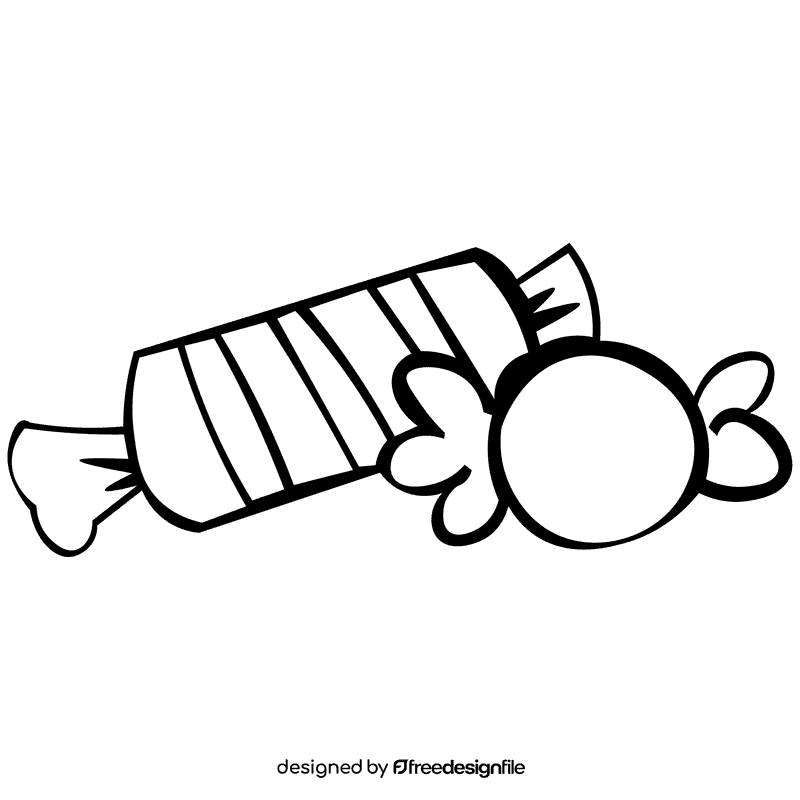 Dessert candies black and white clipart