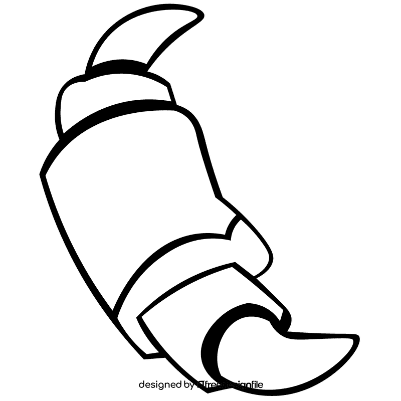 Dessert croissant black and white clipart