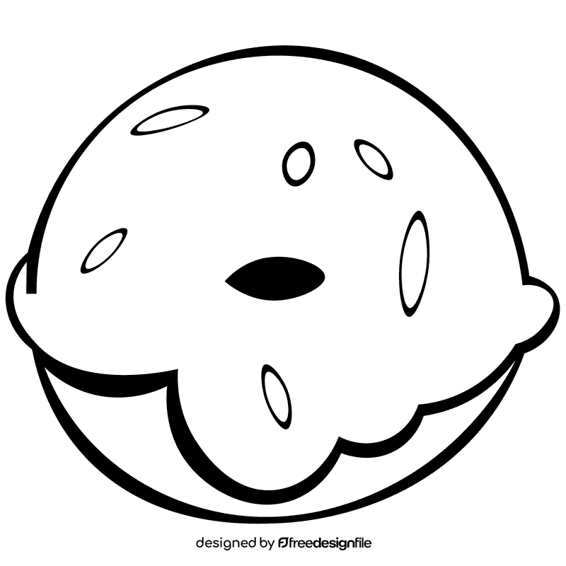 Dessert donut black and white clipart