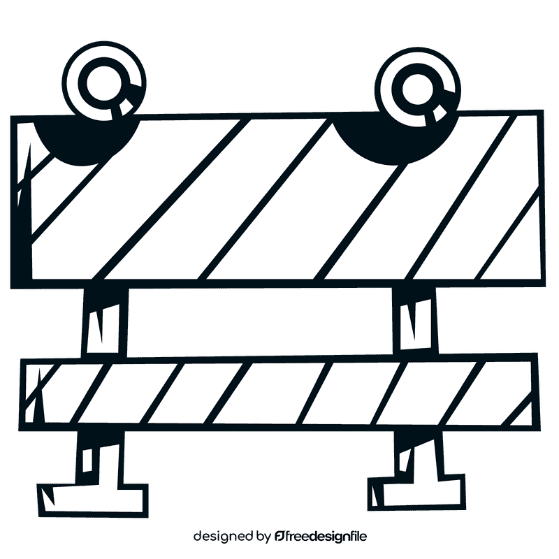 Digger stop sign black and white clipart