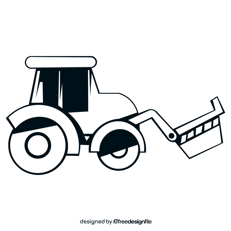 Digger black and white clipart