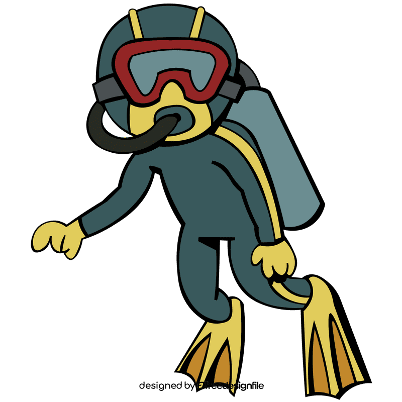 Diver full costume clipart