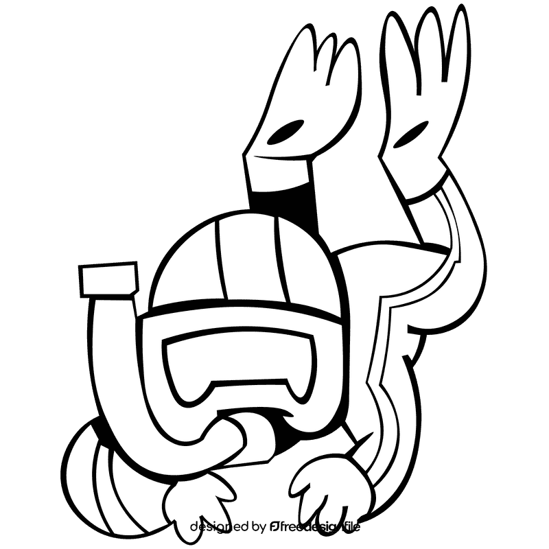 Diver yellow black and white clipart