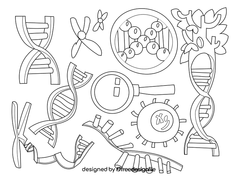 Dna black and white vector