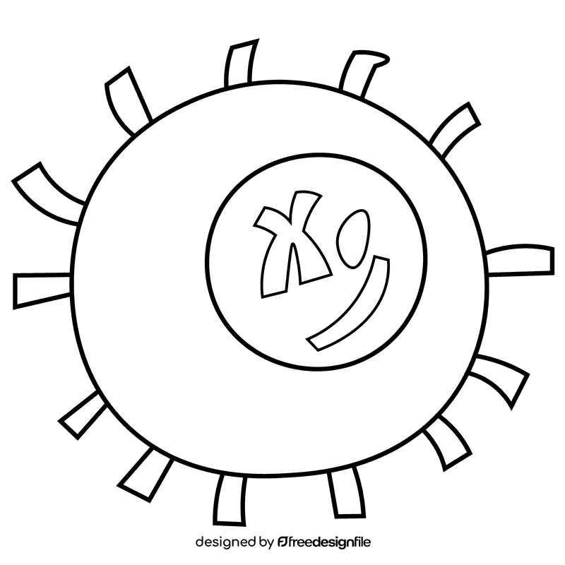 Dna cell black and white clipart