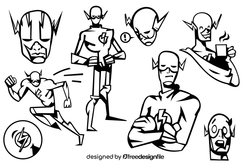 Flash black and white vector