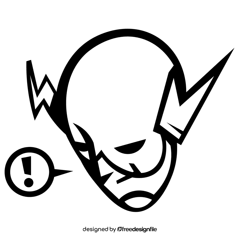 Flash alarmed black and white clipart