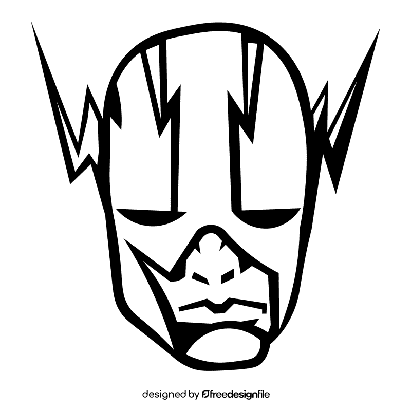 Flash head black and white clipart