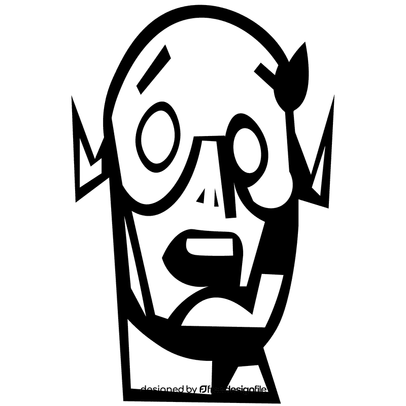 Flash shocked black and white clipart