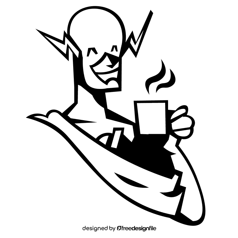 Flash tea black and white clipart