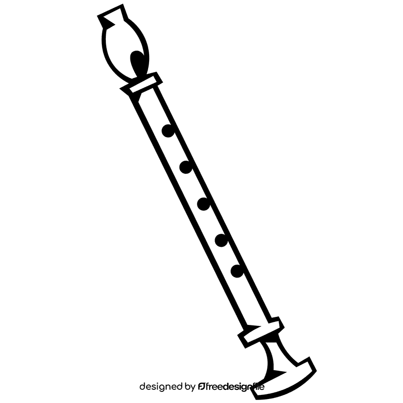 Flute clarnet black and white clipart
