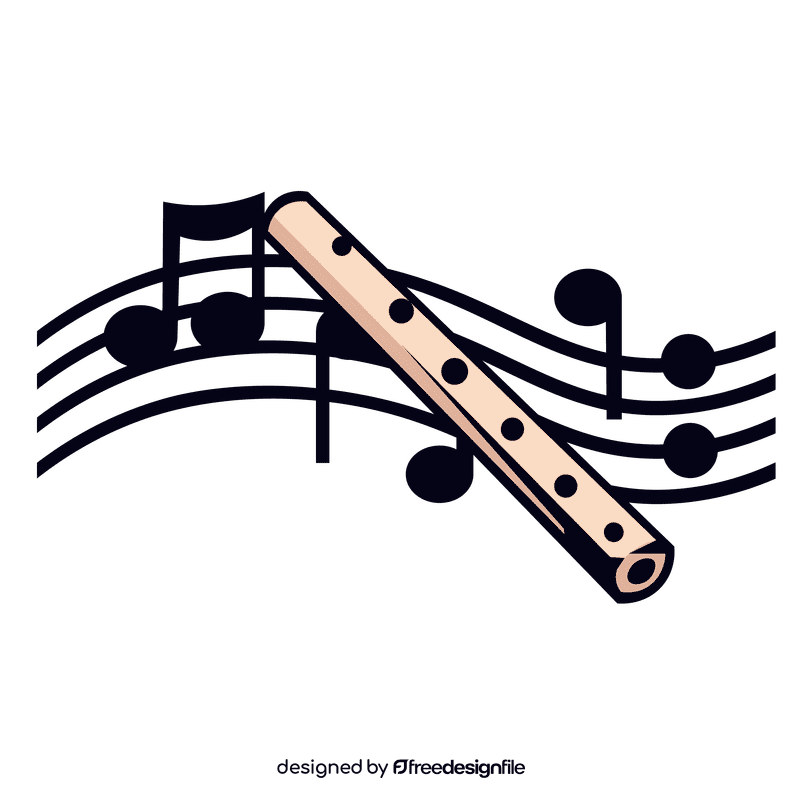 Flute notes clipart
