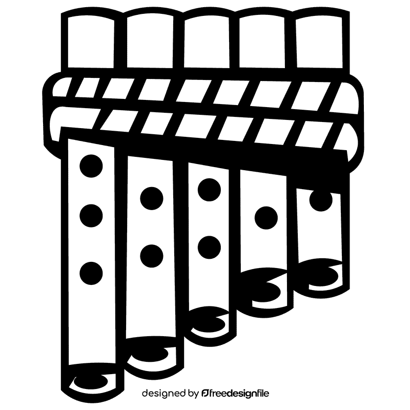 Flute row black and white clipart