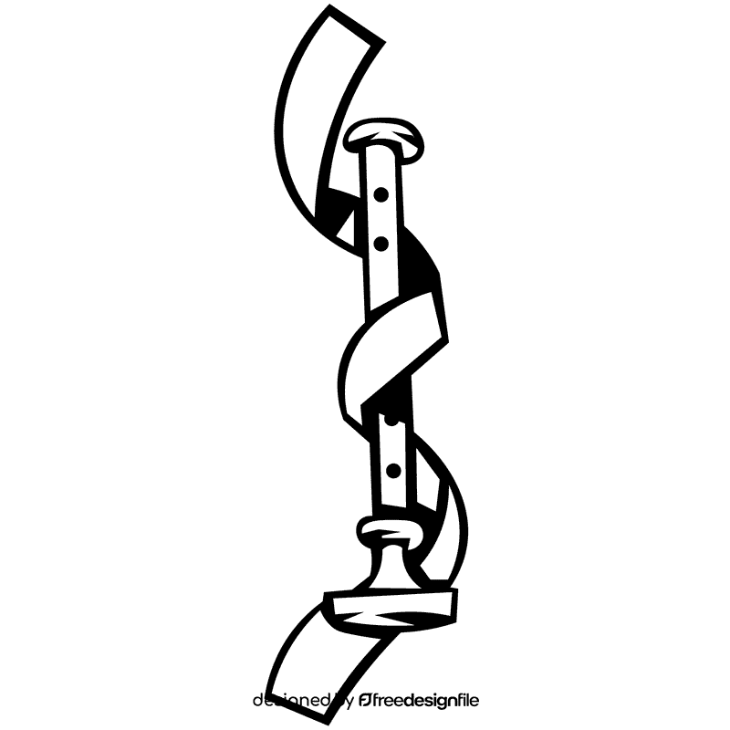 Flute stripe black and white clipart