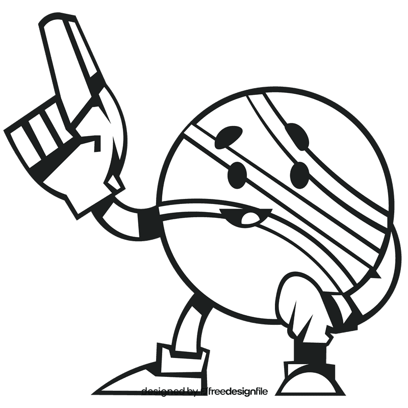 Foam finger ball black and white clipart