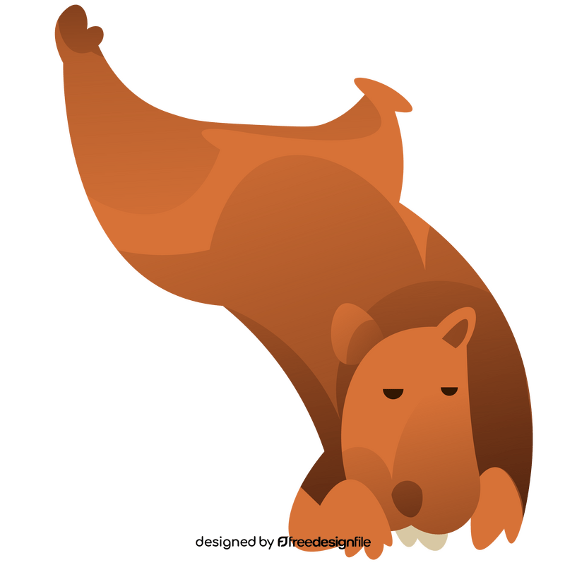 Capybara lying clipart