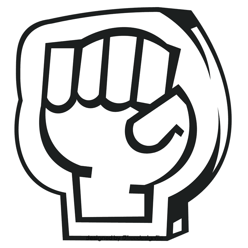 Foam finger fist black and white clipart