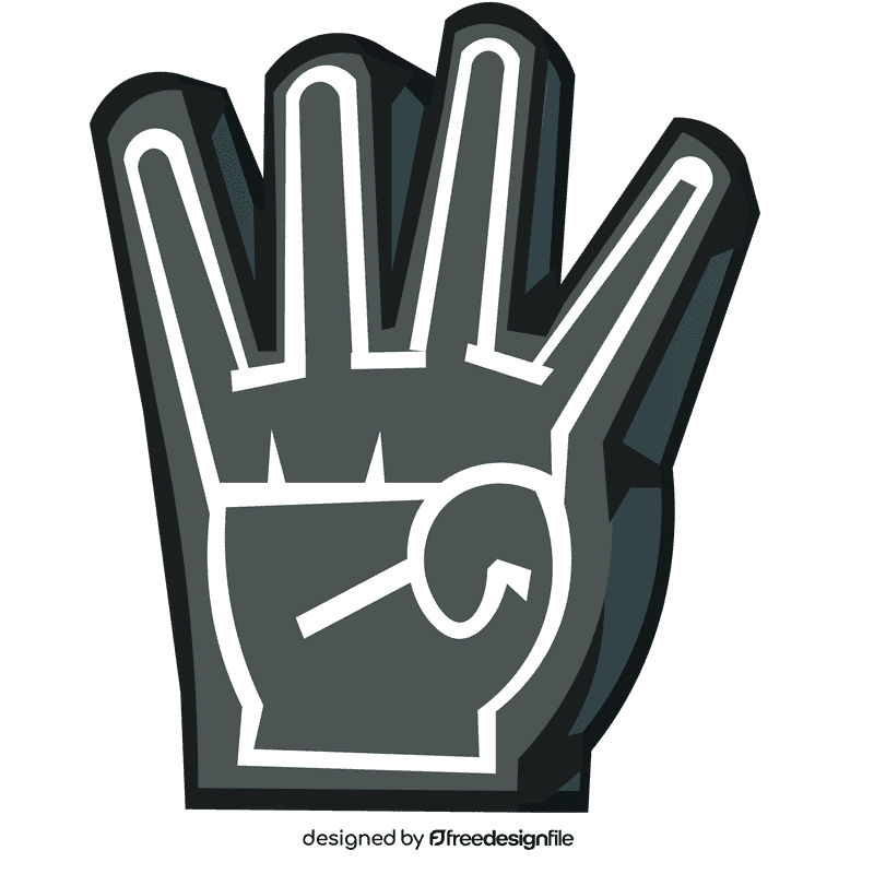 Foam finger four clipart
