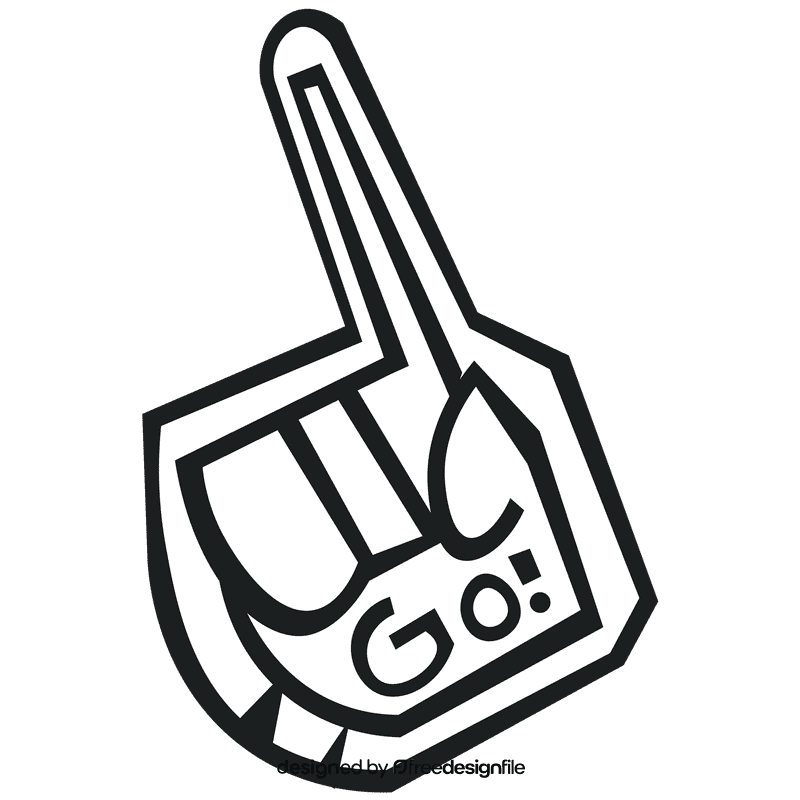 Foam finger go black and white clipart