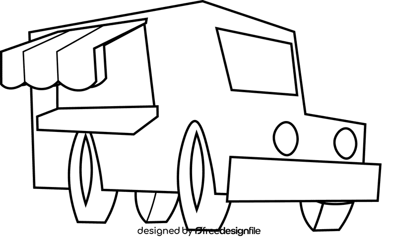 Food truck food black and white clipart